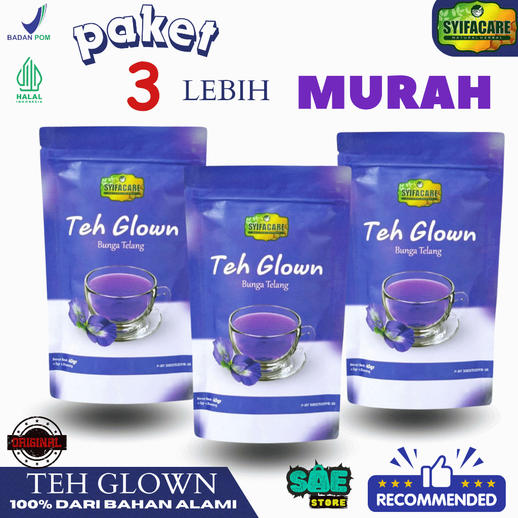 

Teh Bunga Telang Glown syifacare Teh Celup Minuman Herbal Tanpa Pengawet ORIGINAL