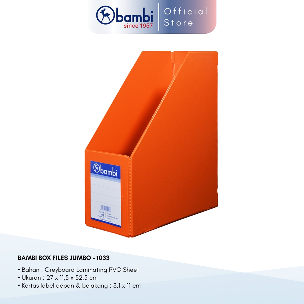 

Bambi Box File Magazine JUMBO SIZE 11,5 cm Special Colour Orange - Box Arsip / Box Storage / Box Dokumen kode 1033