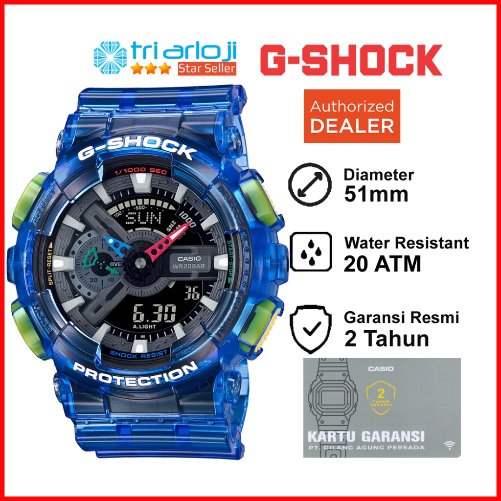 Casio G-SHOCK GA-110JT-2ADR Jam Tangan Pria GSHOCK GA110 GA-110JT-2A GA110JT GA-110JT GA-110 Biru