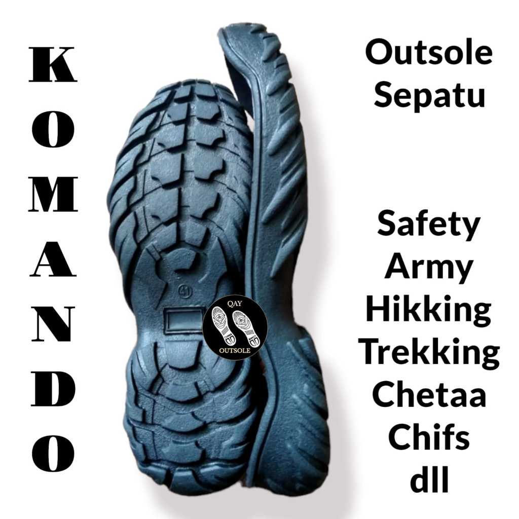 Outsole sepatu safety alas sepatu cheetah polri tni king pdl patwal dari karet asli anti slip