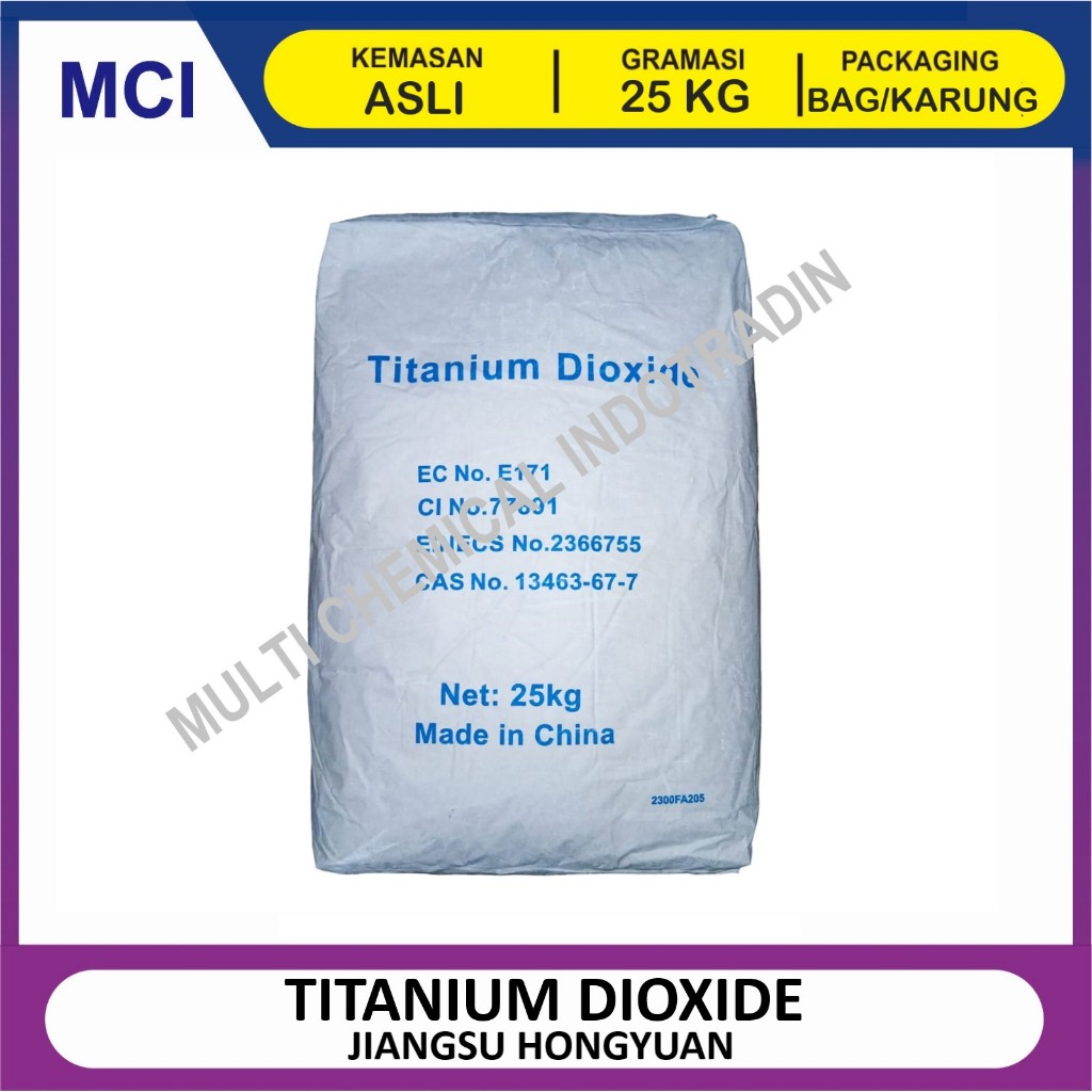 

(KHUSUS GOSEND/INSTANT) TITANIUM DIOXIDE JIANGSU HONGYUAN PEMUTIH MAKANAN FOOD GRADE - 25 KG