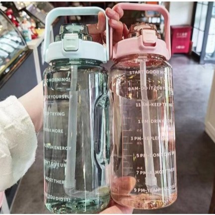 BOTOL MINUM VIRAL 2 LITER BENING FREE STIKER BOTTLE AIR PLASTIK TEMPAT 2L MURAH TRANSPARAN JUMBO DEW