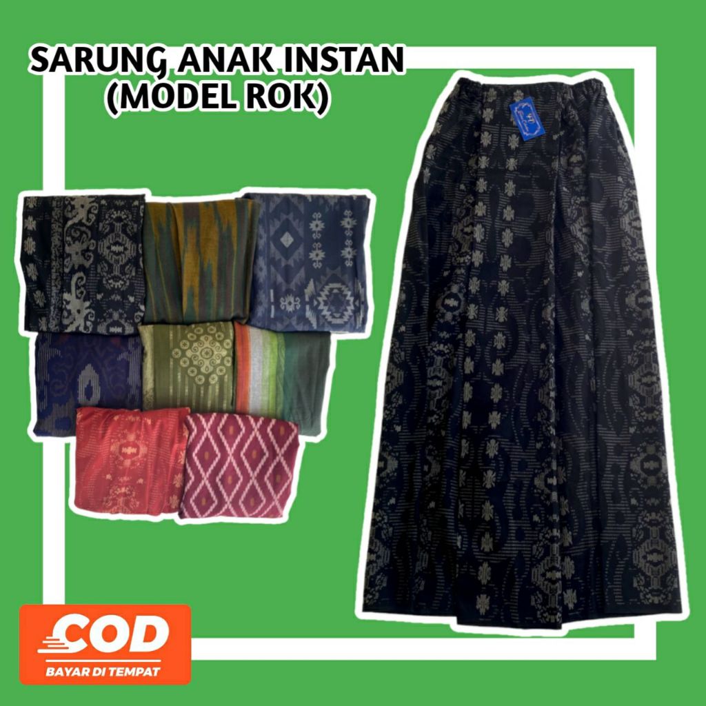 Sarung Anak Instan Model Rok / Sarung Anak Batik / Sarung Anak Dengan Karet Pinggang / Sarung Instan