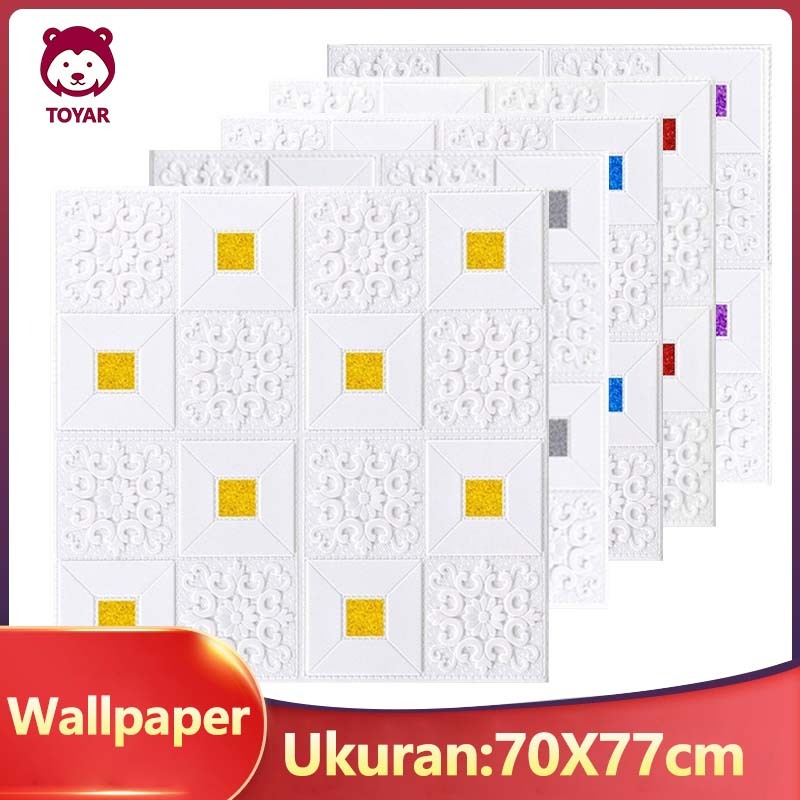 Wallpaper 3D Stiker Dinding（70cm x70cm ） / wallfoam dinding 3d / Wallpaper dinding kamarList dinding