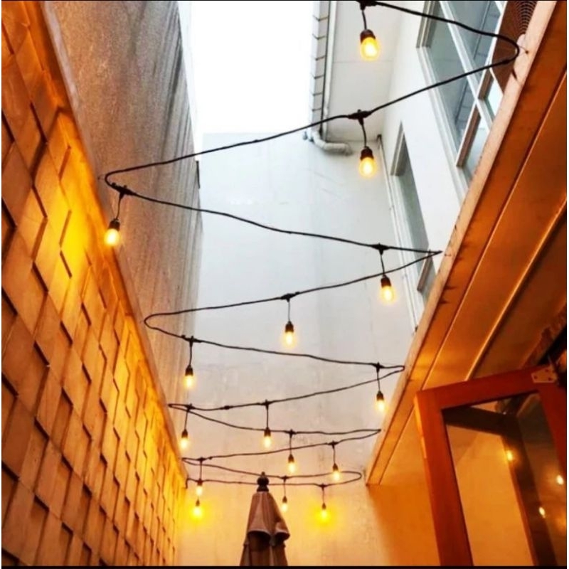 Kabel Fitting Fiting Vitting Gantung Renteng Outdoor Meteran / Lampu Renteng Kafe Outdoor