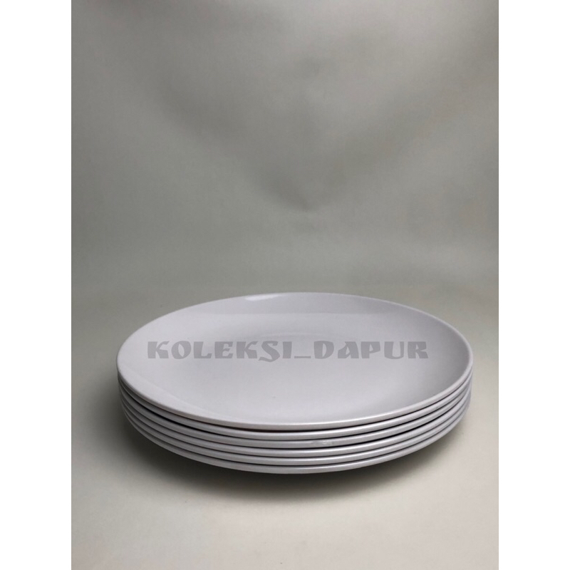 ( 1 Lusin ) Piring Melamin Bulat . Piring Bulan Bulat Melamin, Piring Saji Bulat Ukuran ( 9inch).