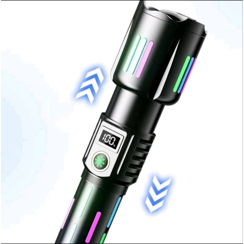 Senter Led Super Terang 500Watt White Laser Sorot Jarak Jauh Sampai 1000M