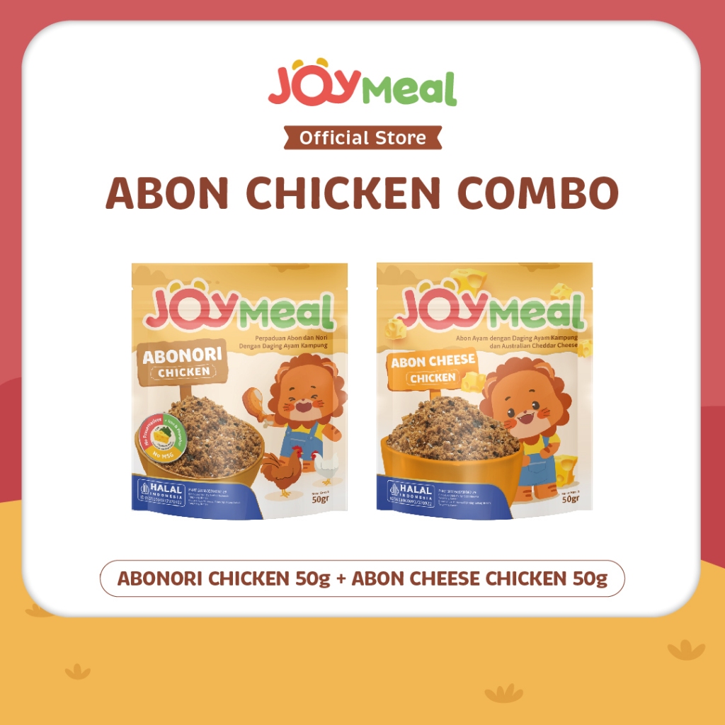 

JoyMeal ABONORI CHICKEN & ABON CHEESE CHICKEN Combo Pack (2 pcs) | Abon dengan Daging Ayam Kampung