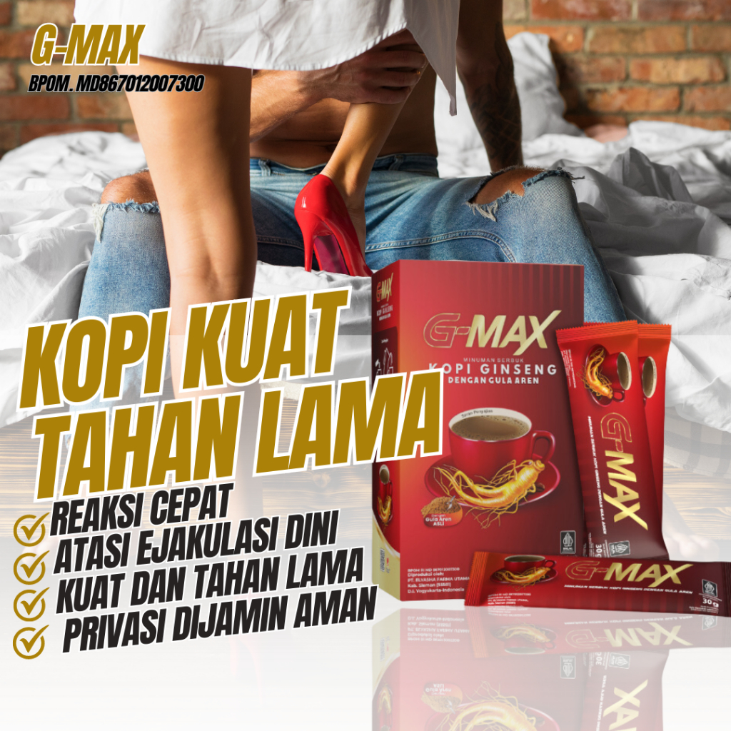 

G-MAX Kopi Ginseng Stamina Pria Dewasa Kuat Tahan Lama 1 Box@300 Gram