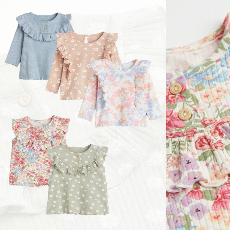 Kaos RIB Ruffle HM Anak Perempuan