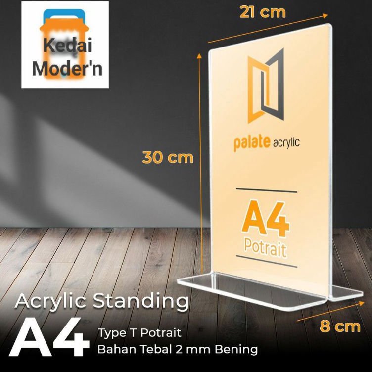 

KODE K84G akrilik Tempat Brosur A4Display HargaTent Holder A4