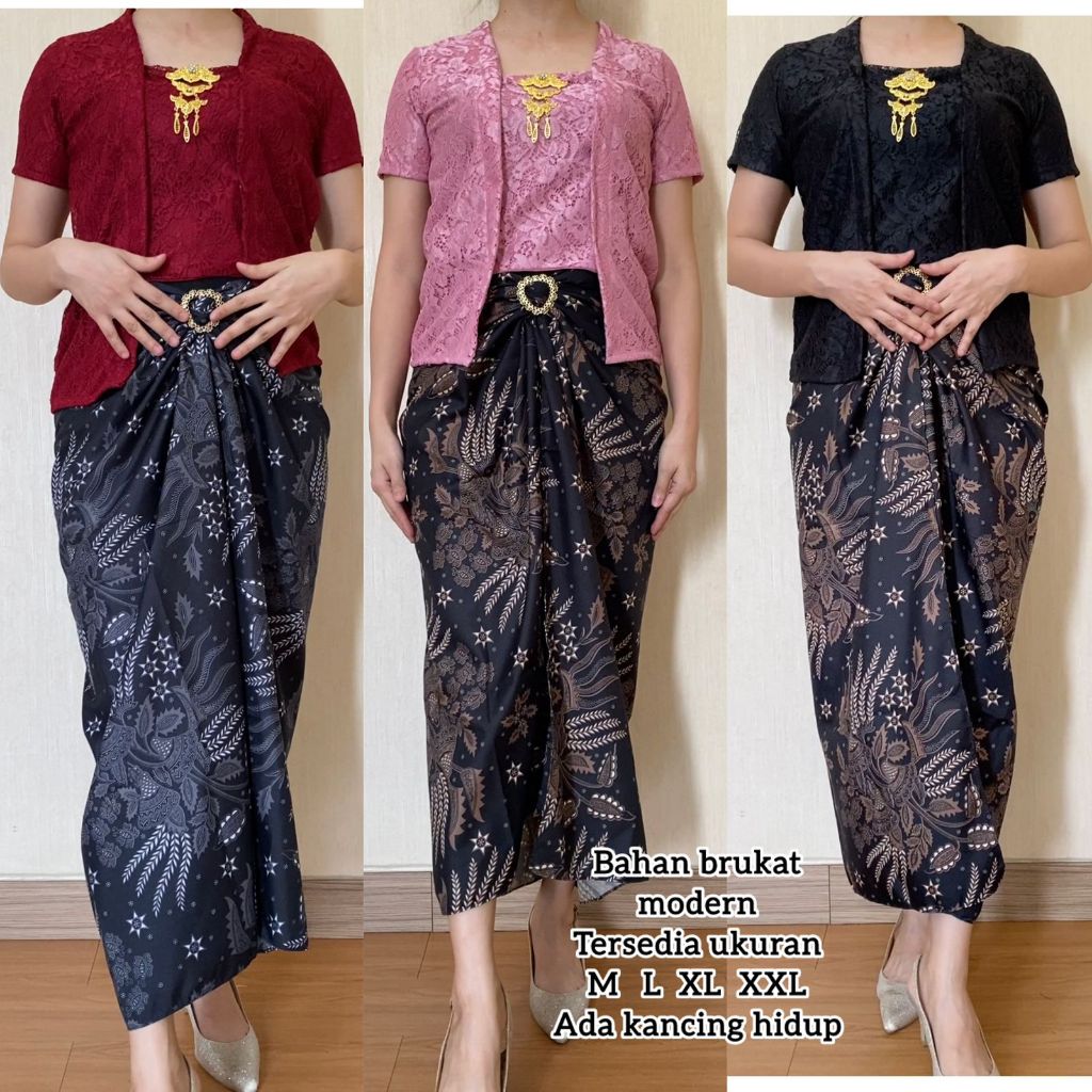 Kebaya Bali Modern Kutu Baru Lengan Pendek Baju Kebaya Brukat Wisuda Modern Murah Atasan Kutubaru Po