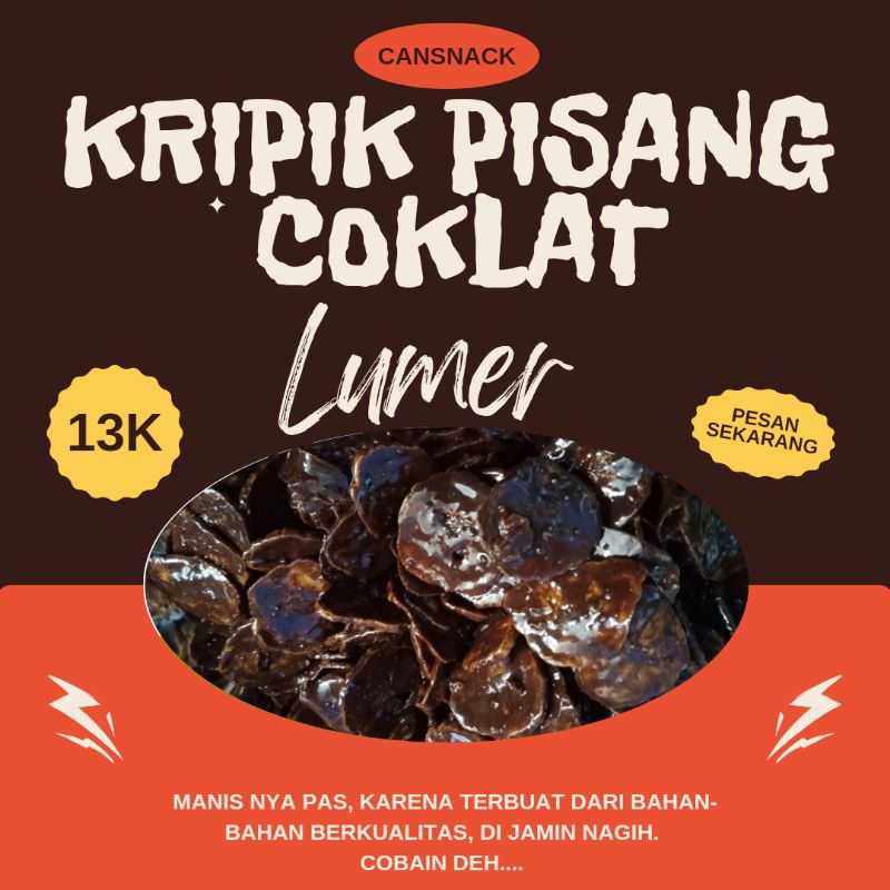 

Kripik Pisang Coklat Lumer kemasan 150 g