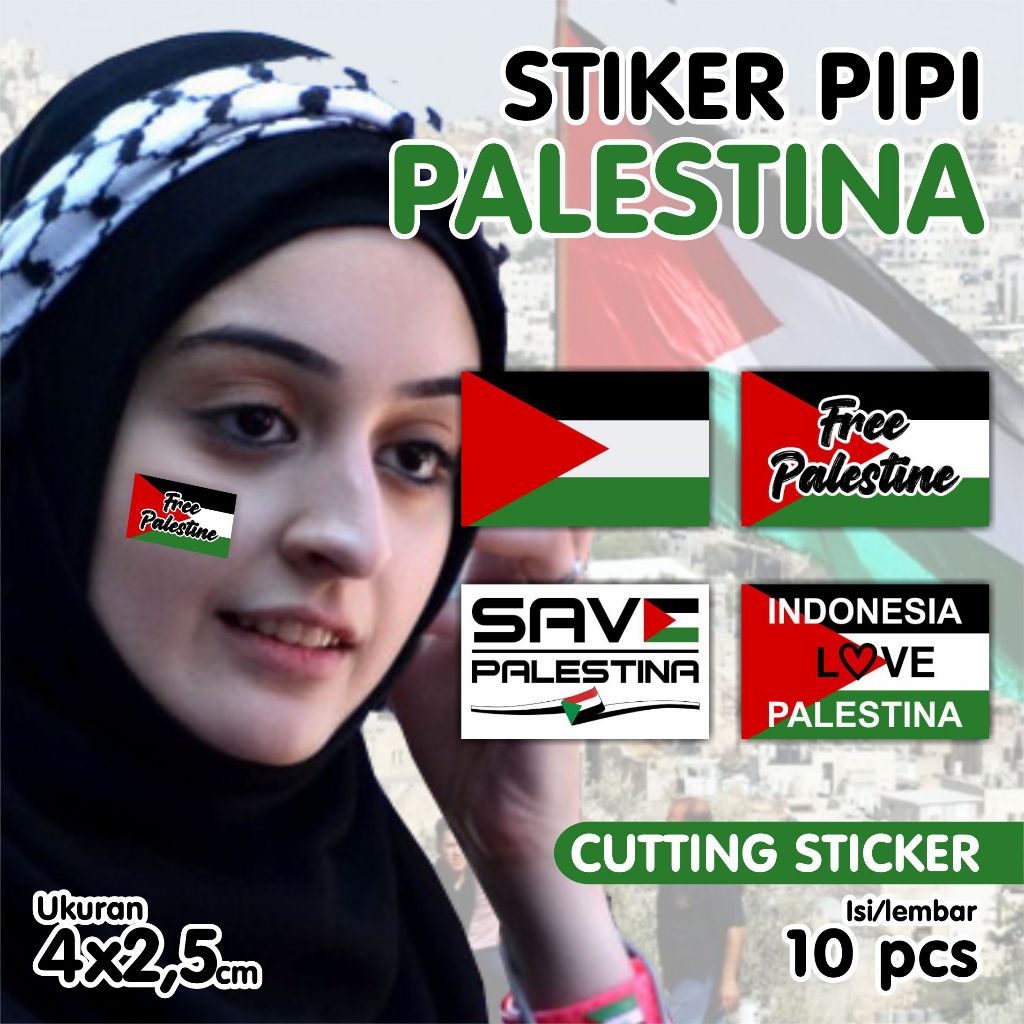 

Sticker Pipi Palestine - Tempelan Pipi Bendera sticker Palestina