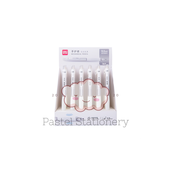 

Pensil Mekanik Putih Transparan Deli SH118 0.5mm - Mechanical Pencil Deli 0,5 mm