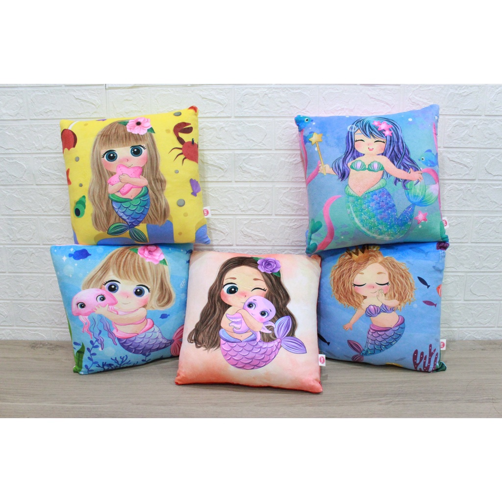 MURAH Bantal Kotak Mermaid Putri Duyung  Bantal Sofa Mermaid Putri Duyung