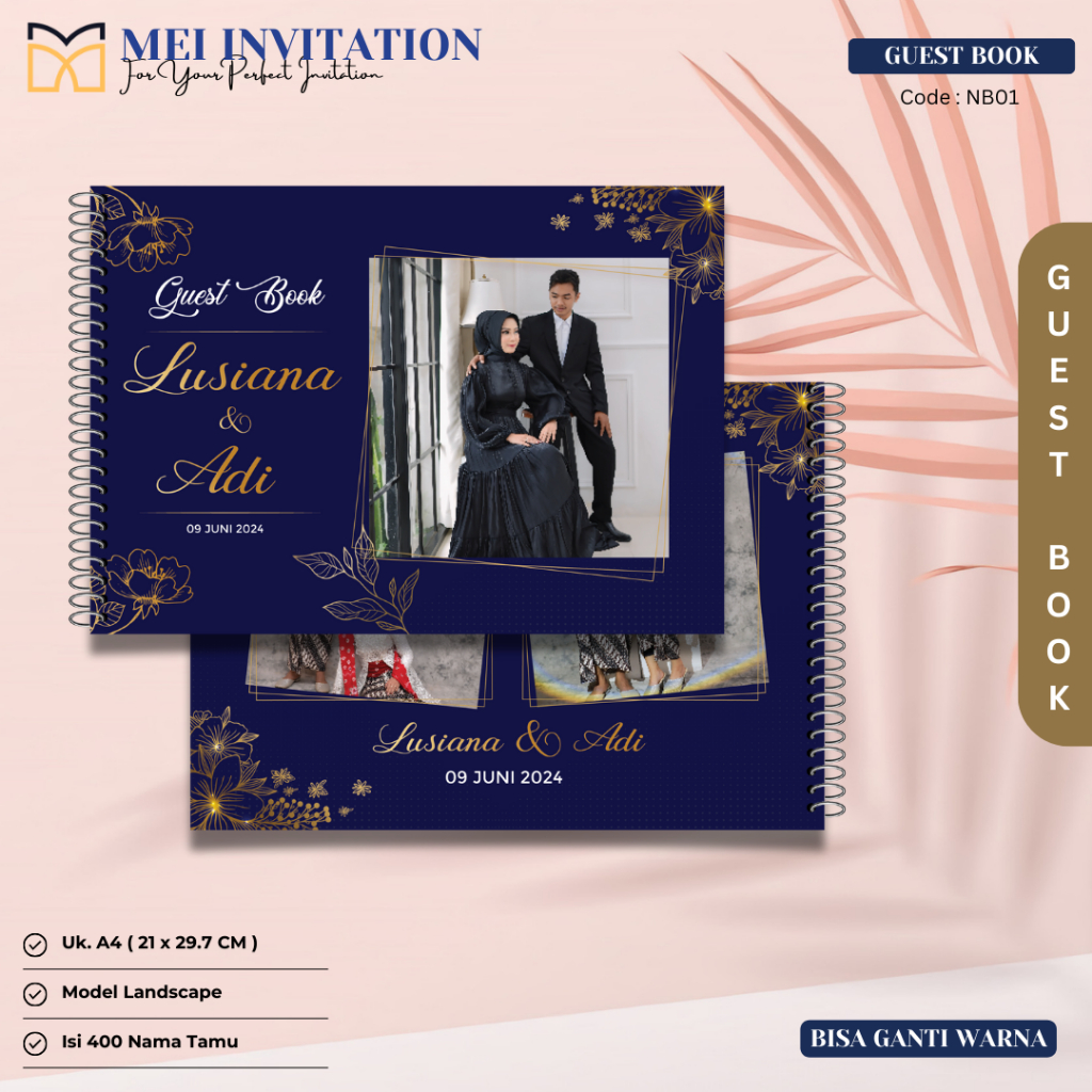 BUKU TAMU UNDANGAN PERNIKAHAN - GUEST BOOK - BUKU TAMU UNDANGAN NIKAH AESTHETIC