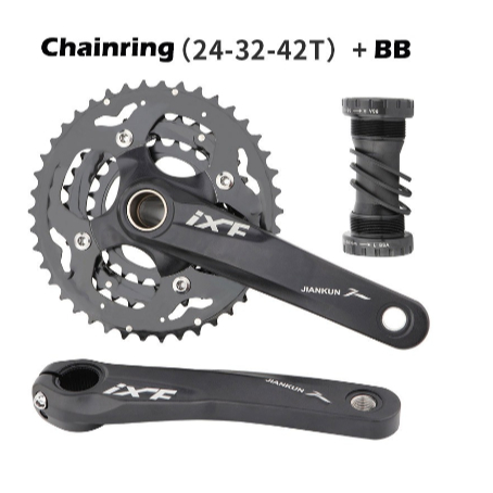 IXF Crank HT2 Crankset Hollowtech BB Plus Triple Chainring 24-32-42T