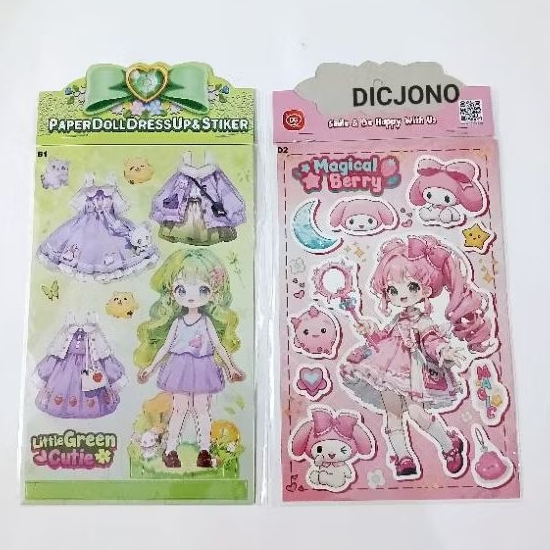Mainan Paper Doll Dress Up & Stiker Funny Girl
