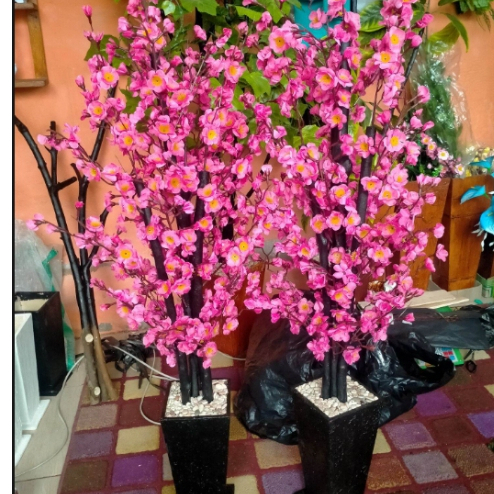 DEKORASI RUMAH BUNGA HIAS SAKURA ARTIFICIAL SUDUT RUANGAN