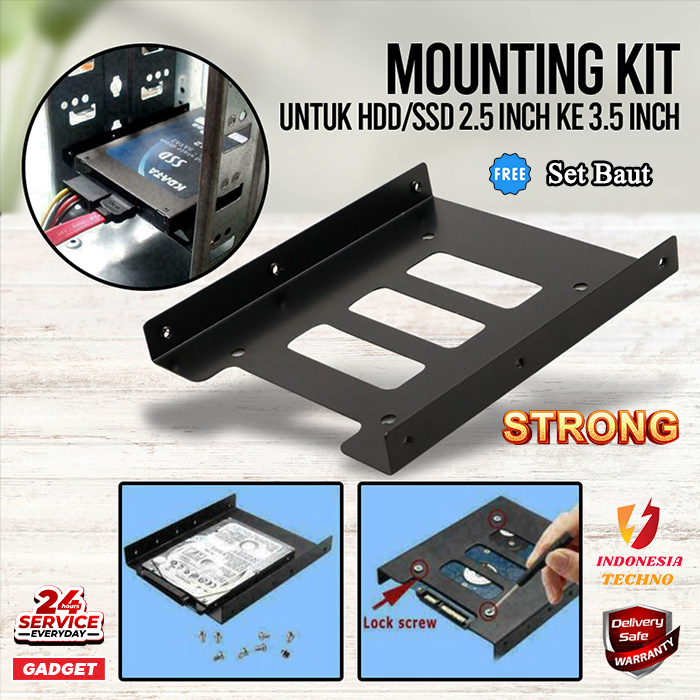 Mounting Bracket untuk HDD/SSD 2.5 ke 3.5 Inch FREE BAUT Braket CADDY 2.5 TO 3.5 INTERNAL DOCKING CO
