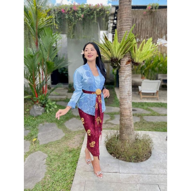 kebaya  biru muda | kebaya Shimmer baby blue