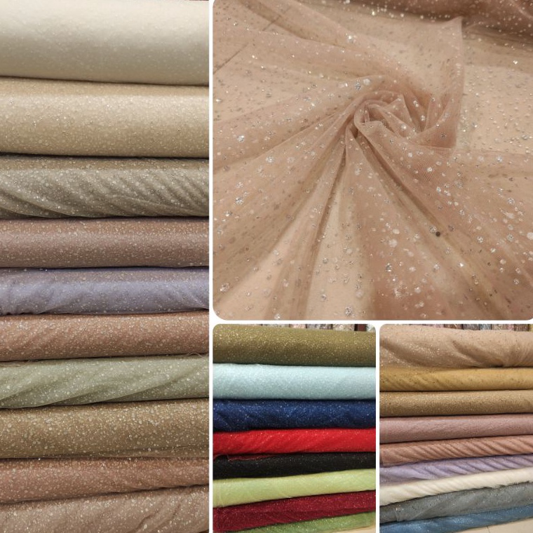 KODE B19U Kain Tile Tulle Crush Snow Glitter Zuhair Sparkle Sugar Candy