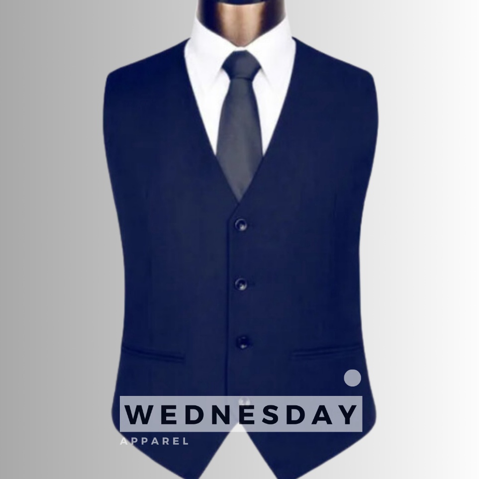 KODE R74C WEDNESDAY  Rompi Casual Vest Formal Dalaman Jas Slimfit Dewasa