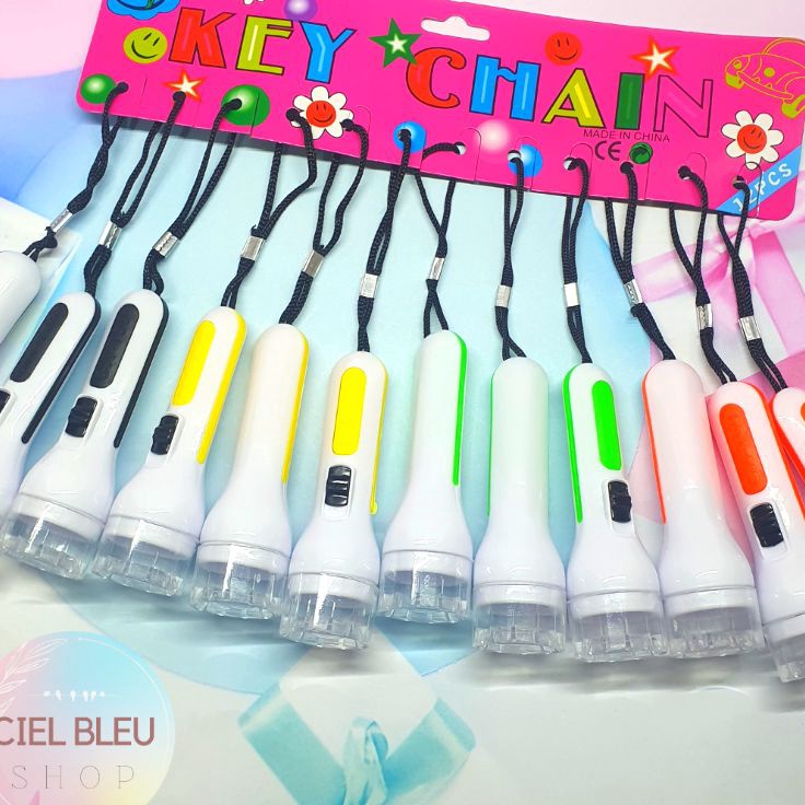 Pabrik   1 Lusin  12 PCS  Gantungan Kunci Senter JUMBO  FLASHLIGHT LED  CIEL BLEU SHOP