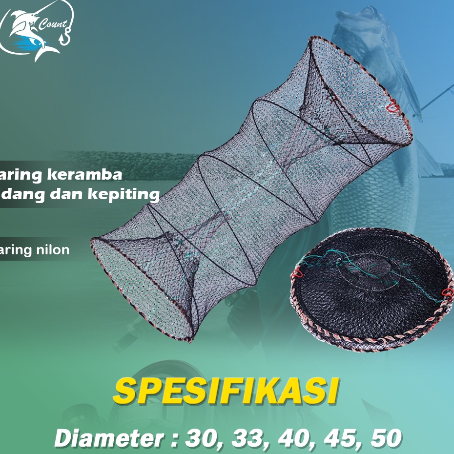 Super Model  Bubu Jaring Perangkap Ikan Udang Kepiting Lobster  Bubu Ikan Lipat Bulat  Jaring Ikan U