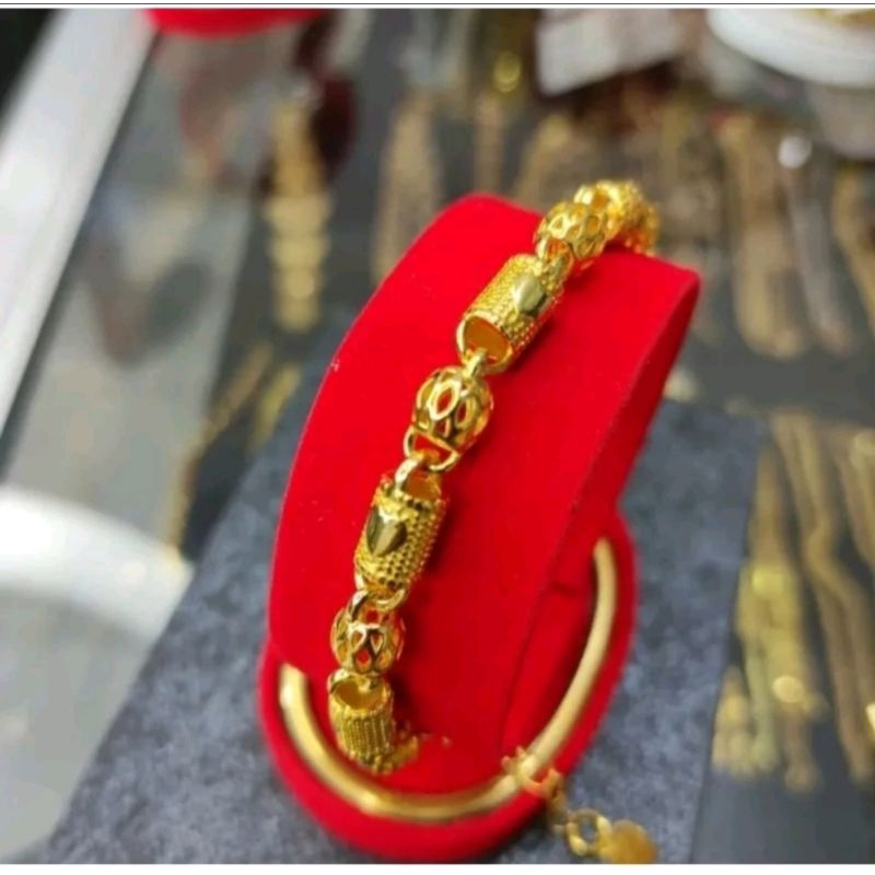 Gelang Bangkok Titanium Rantai Lapis Emas 24k Perhiasan Wanita Anti Karat Dan Anti Luntur Asli Ori