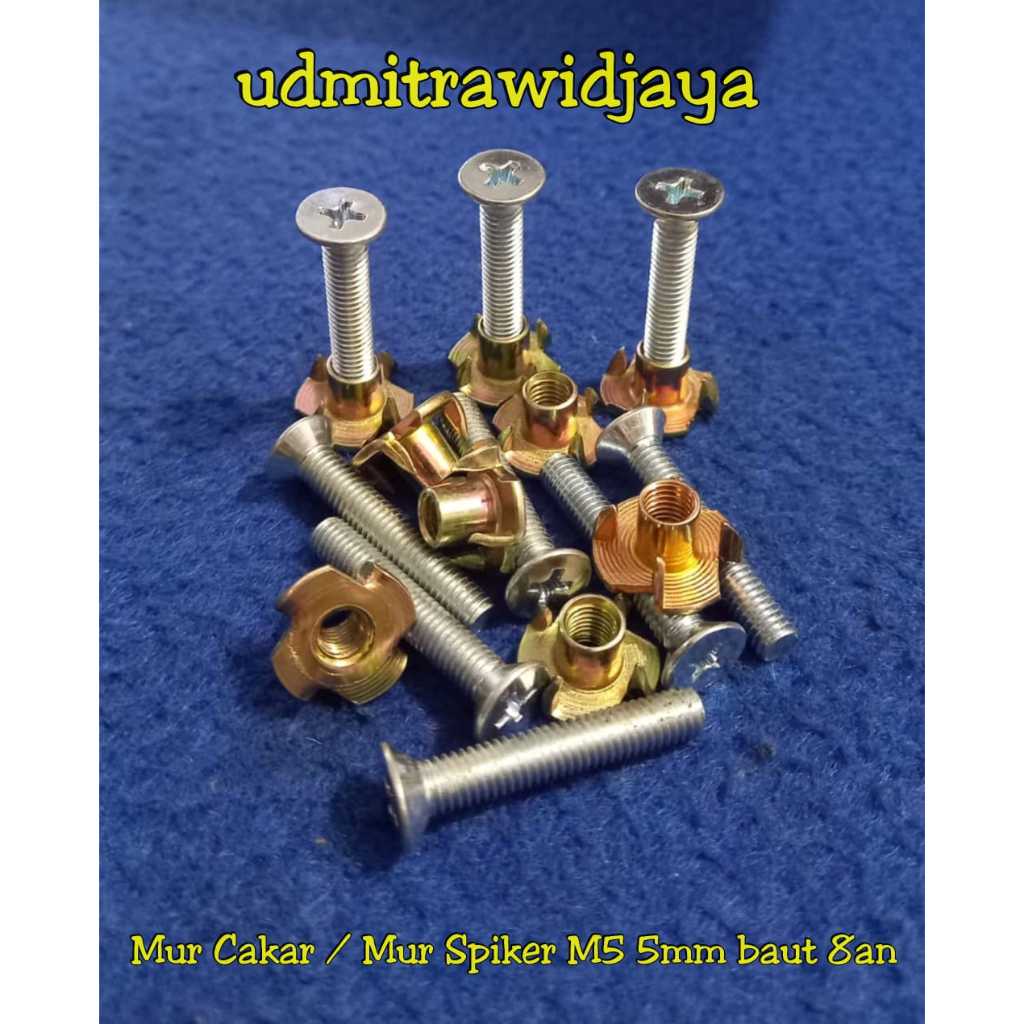 Baut speaker M5  baut mur cakar 5mm baut box speaker baut tirus verseng ss flat socket L baut speake