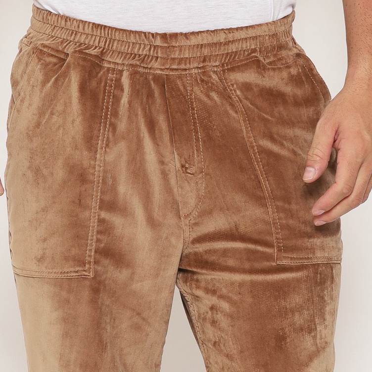 Ready Hemat  Kiko Ina Fatigue Baggy Pants Suede Brown  Celana Panjang Baggy Pria