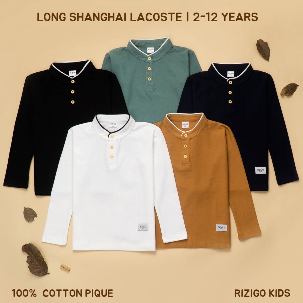KODE K95Q Rizigo Kids Kaos Polo Panjang Anak  Baju Polo Lengan Panjang Anak Laki Laki Perempuan
