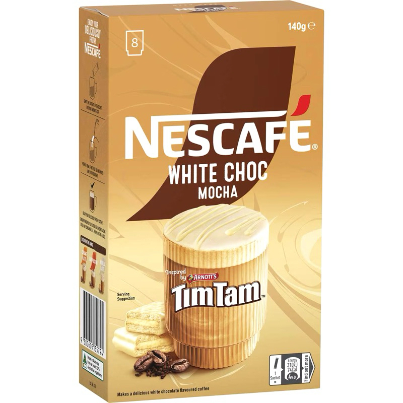 

Nescafe White Chocolate Mocha Tim Tam Coffee Sachets 8 Pack - Australia