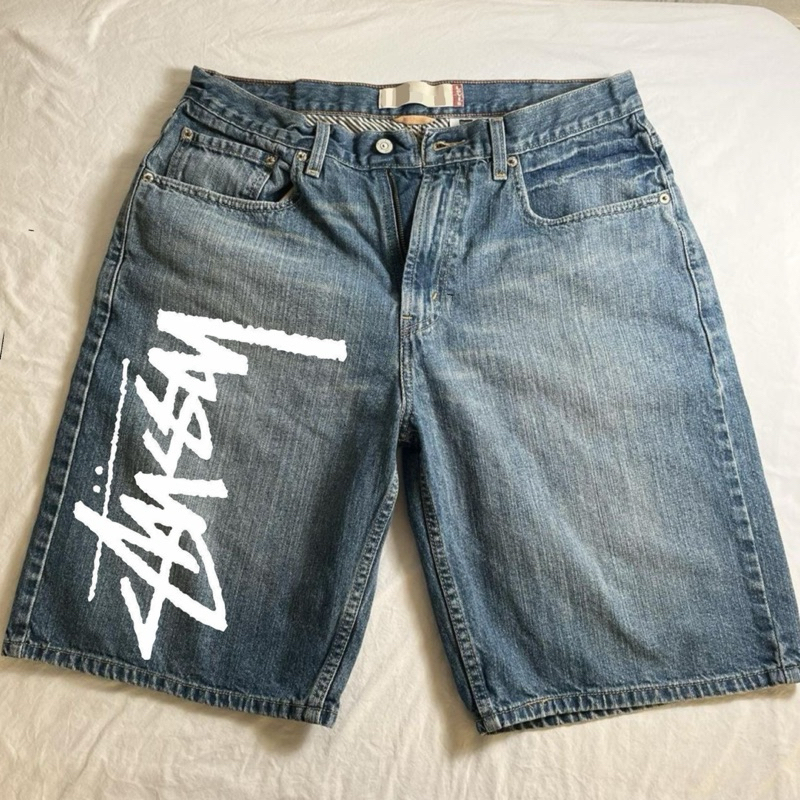 stussy short jeans big logo / celana stussy