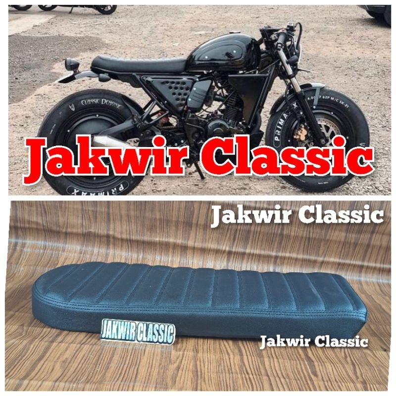 Jok Japstyle jok motor custom flat tracker bratcafe bratstyle caferacer panjang Lurus