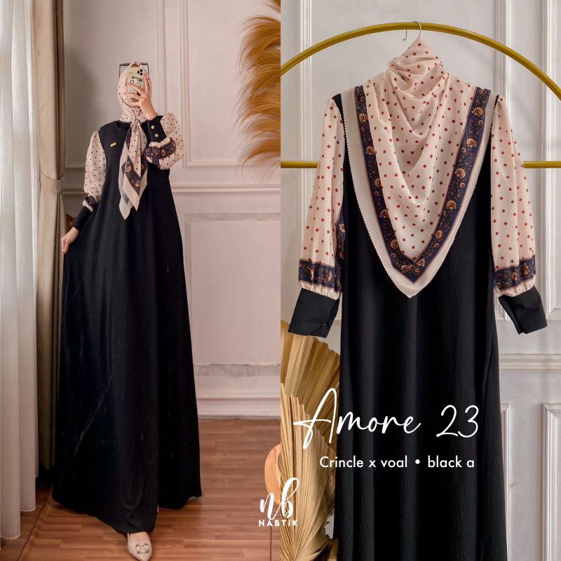 ANGGRAINI ~ NABTIK ~ SET GAMIS DAN JILBAB ~ ORI SOLO ~ GAMIS SYARI ~ GAMIS BUSUI ~ AMORE SET SERIES 