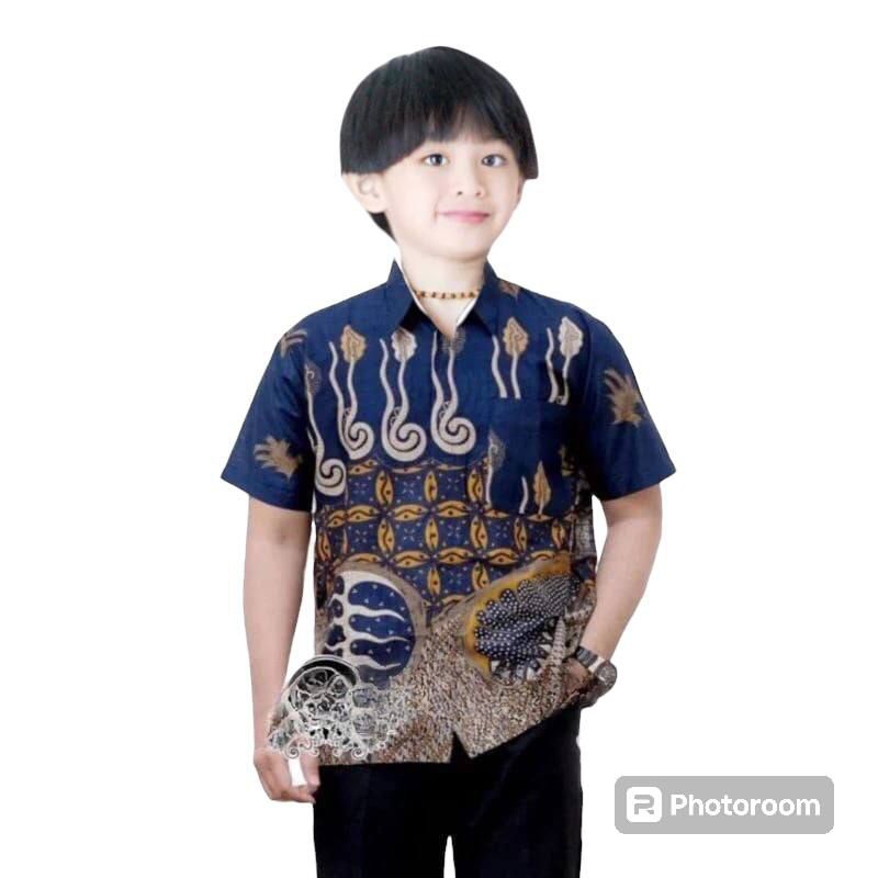 Kemeja Batik Anak Lengan Pendek Usia 1-12 Tahun Baju Anak Cowok Terbaru