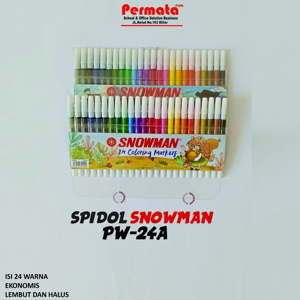 Spidol SNOWMAN 24 Warna Coloring Marker/Spidol warna
