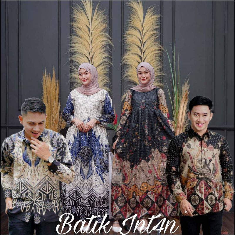 BAJU BATIK COUPLE PASANGAN//GAMIS COUPLE BAHAN POLIMIKRO