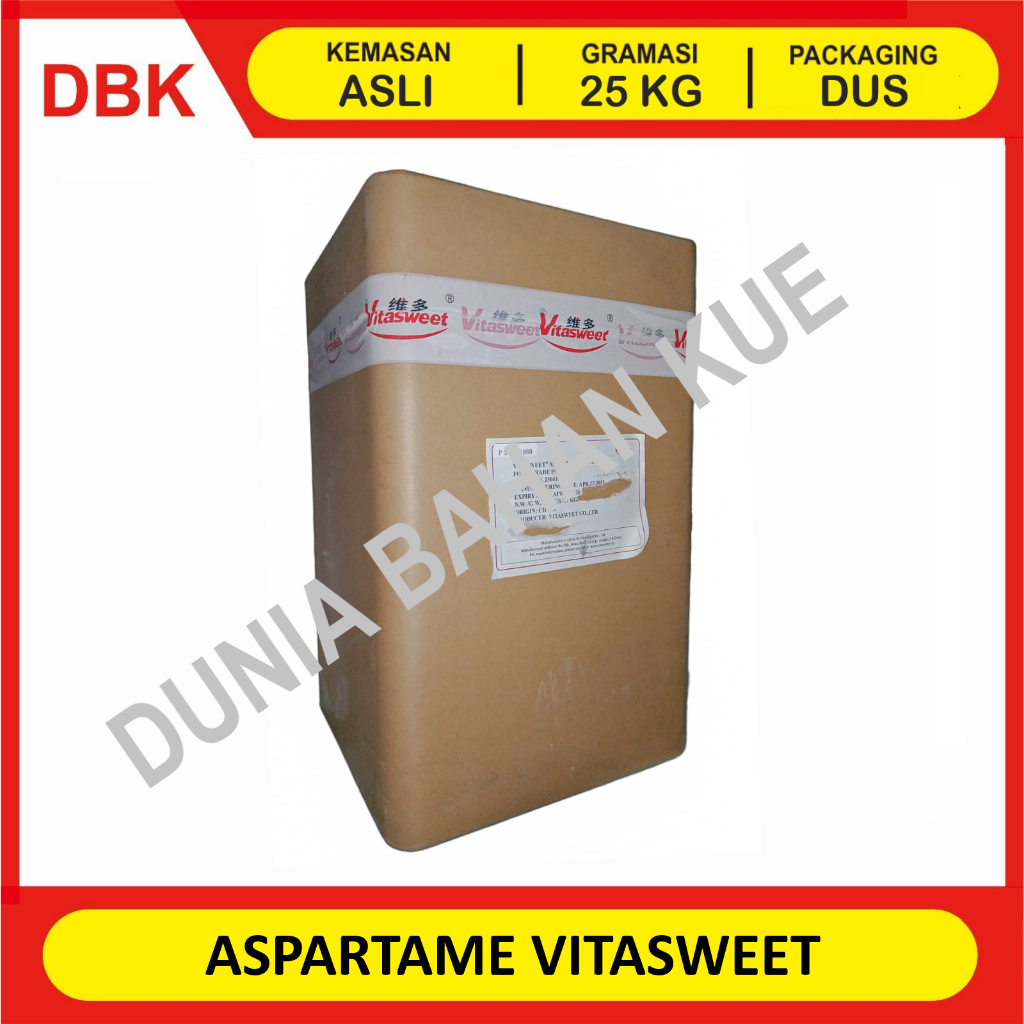 

(KHUSUS INSTANT/GOSEND) ASPARTAME VITASWEET - 1 DUS 25 KG / PEMANIS RENDAH KALORI 200X GULA