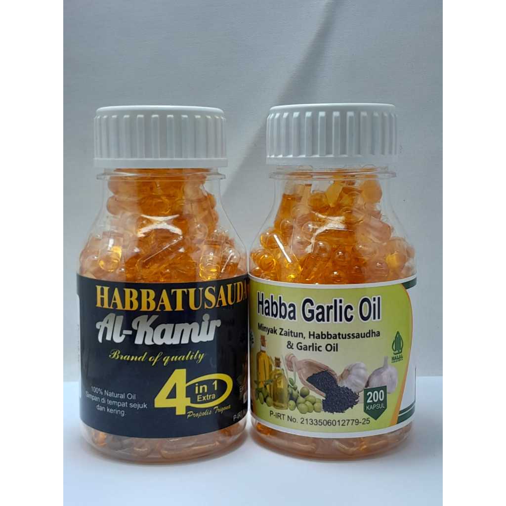 Paket TRIGONA - Habbatussauda Oil  200 kapsul + HABA GARLIC 200 KAPSUL