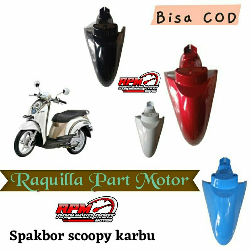 Spakbor depan scoopy karbu Slebor depan scoopy 2010 2011 2012 merah hitam putih biru