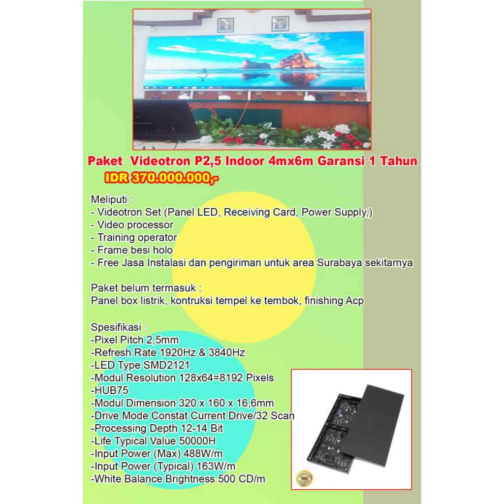 VIDEOTRON P2.5 INDOOR 4MX6M