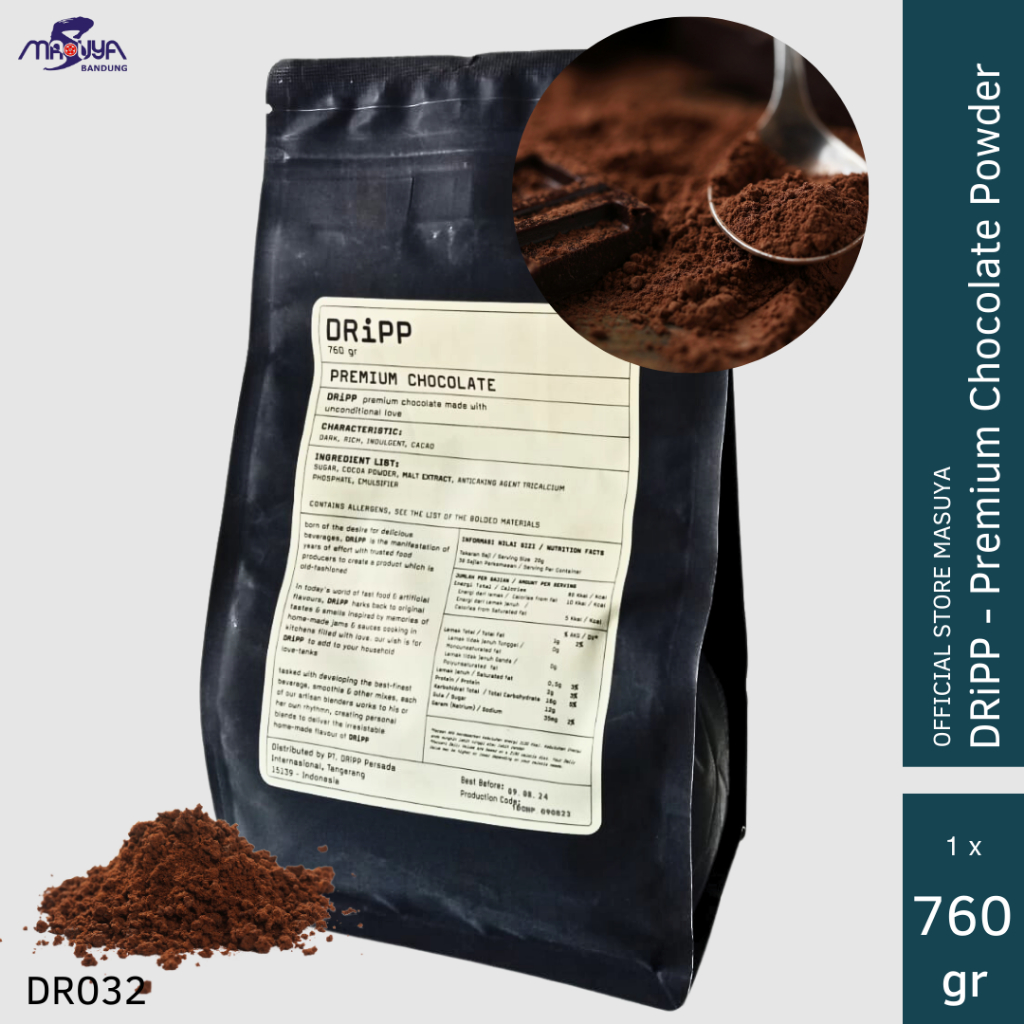 

DRiPP Premium Chocolate Powder Perasa Minuman Berbentuk Bubuk Coklat 760 gr