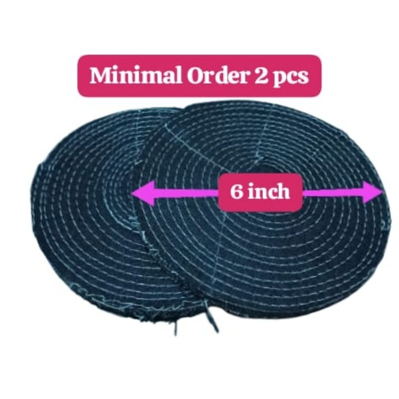 Kain poles jeans 6" tebal 1 cm kain poles bundar jeans