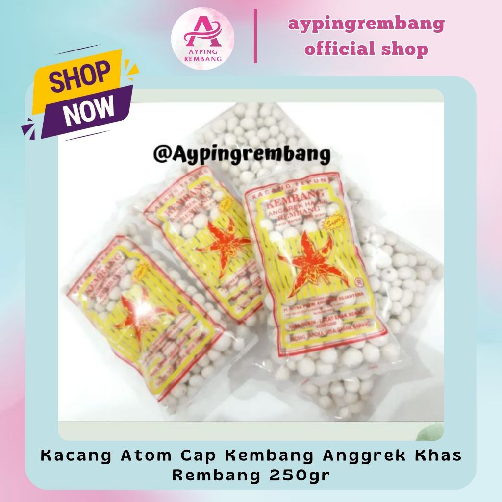 

Kacang Atom Cap Kembang Anggrek Hallii Khas Rembang 250gr