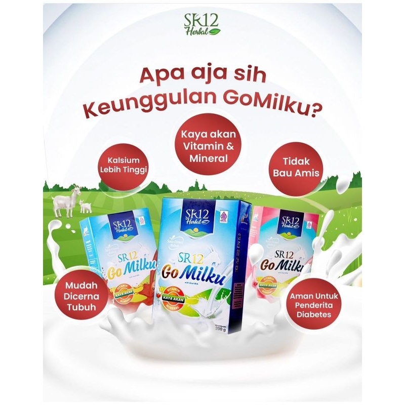 

[NO SUGAR] Susu kambing etawa bubuk GoMilku SR12 ekstra daun kelor, ikan gabus dan madu