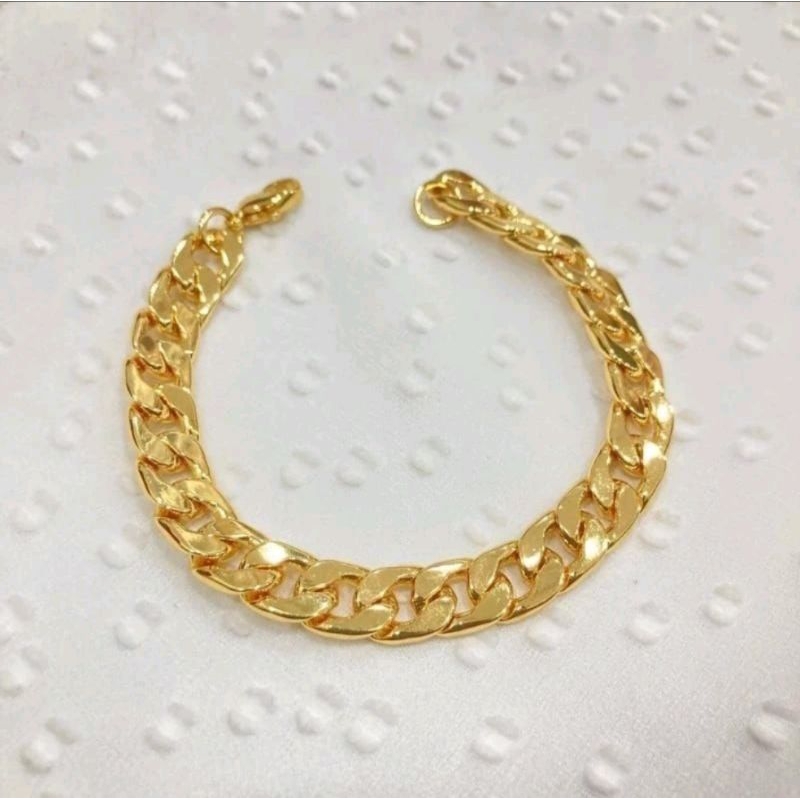 Perhiasan Titanium Gelang Rantai Wanita Dan Pria Anti Karat Anti Luntur Lapis Emas 24k Asli Ori